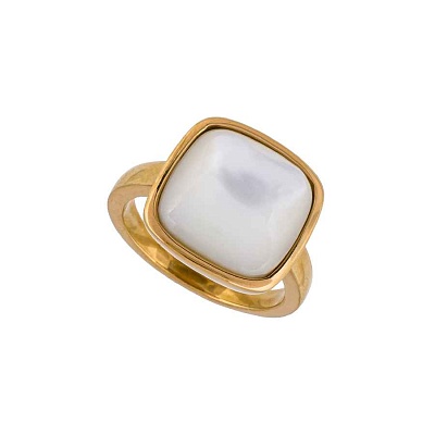 Кольцо Куб SHELL WHITE KR02914-2/7 BW/G 