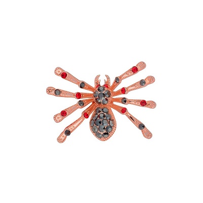 Брошь Паук FAN-07095 BW/R/RG 