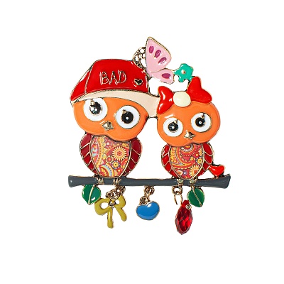 Брошь Совы XZ0531.9 R/G 