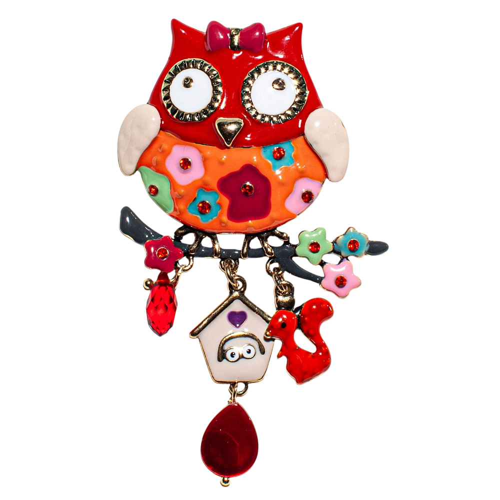 Shadore Брошь Сова с домиком Арт.: XZ5500.9 R/G