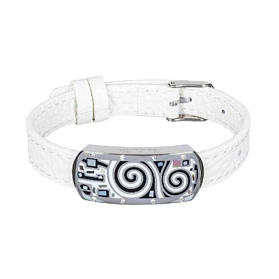 Браслет на кожаном белом ремешке MKOB0171-2 S 