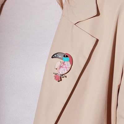 Брошь Тукан  Shadore  XZ0457.7 R/S 