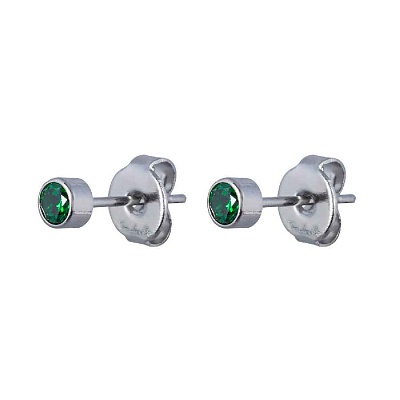 Пусеты Cubic zirconia Green SWE0128 G S 