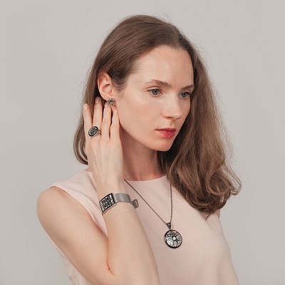 Серьги  Fiore Luna  AE01688-1 BW/S 