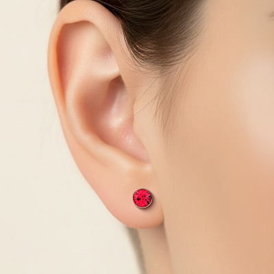 Пусеты Indian Pink  Fiore Luna  SWE297 IP RG 