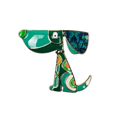 Брошь Собака XZ2291.16 G/G 