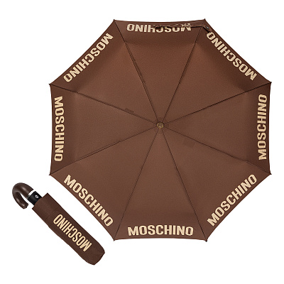 Зонт складной Moschino 8064-OCE Logo Brown product-3986 
