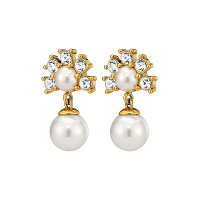 Серьги VERONICA SG CRYSTAL /WHITE PEARL 450109 