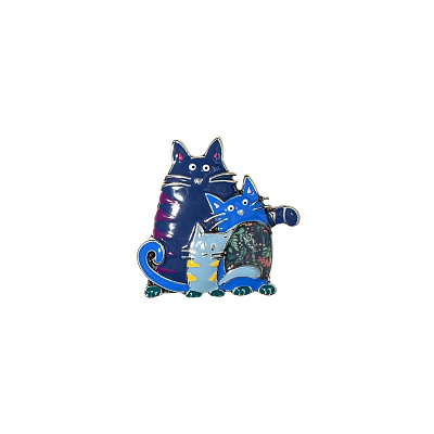 Брошь Котики XZ2051.23 BL/S 