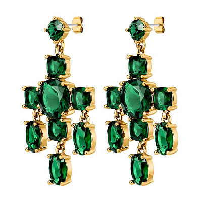 Серьги LEONORA SG EMERALD GREEN 450001 