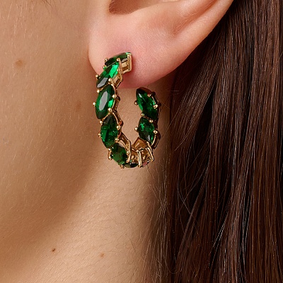 Серьги TAMARIN SG EMERALD GREEN  Dyrberg Kern  470017 