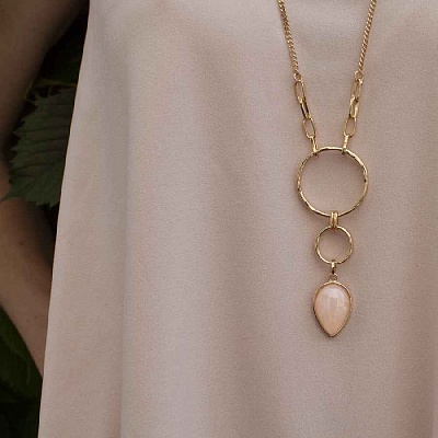 Колье ROSE QUARTZ  Fiore Luna  LN3171-4 R/G 