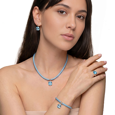 Колье Aquamarine  Fiore Luna  B2506.M22 BL/S 