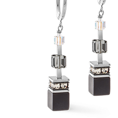 Серьги Black-Silver  Coeur de Lion  3039/21-1317 