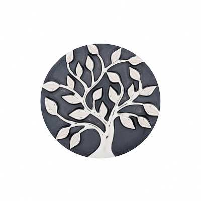 Брошь Дерево с листьями XZ1252.2 BW/S 