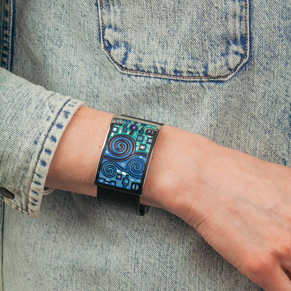 Fiore Luna Браслет на кожаном черном ремешке Арт.: CB01319-1 BL/S