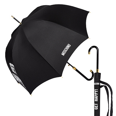 Зонт-трость Moschino 8967-d63autoa Get happy Black product-4005 