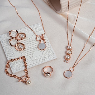 Колье MOP  Fiore Luna  B2010NM-N03.2 BW/RG 