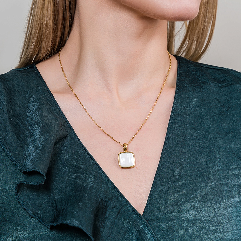 Fiore Luna Колье Куб SHELL WHITE Арт.: BP02914-2 BW/G