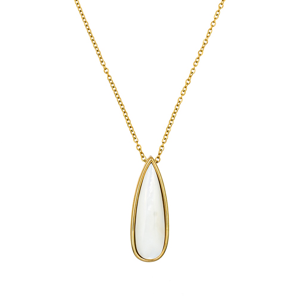 Fiore Luna Колье Капля SHELL WHITE Арт.: BP01376-14 BW/G