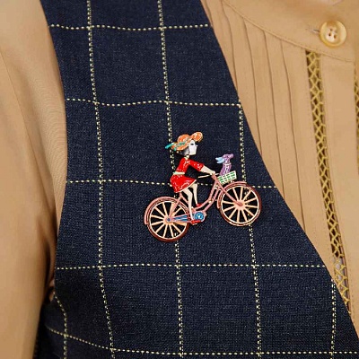 Брошь Велосипед  Shadore  XZ2294.9 R/G 