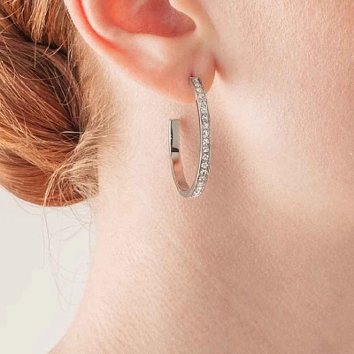 Серьги Crystal-Silver  Coeur de Lion  0128/21-1817 