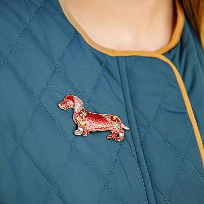 Брошь Такса  Shadore  XZ0711.9 R/G 