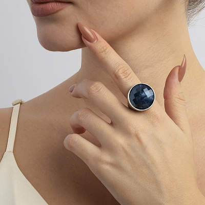 Кольцо pearl sodalite 16.5 мм Possebon *K1155.22/16.5 BL/S  Possebon  *K1155.22/16.5 BL/S 