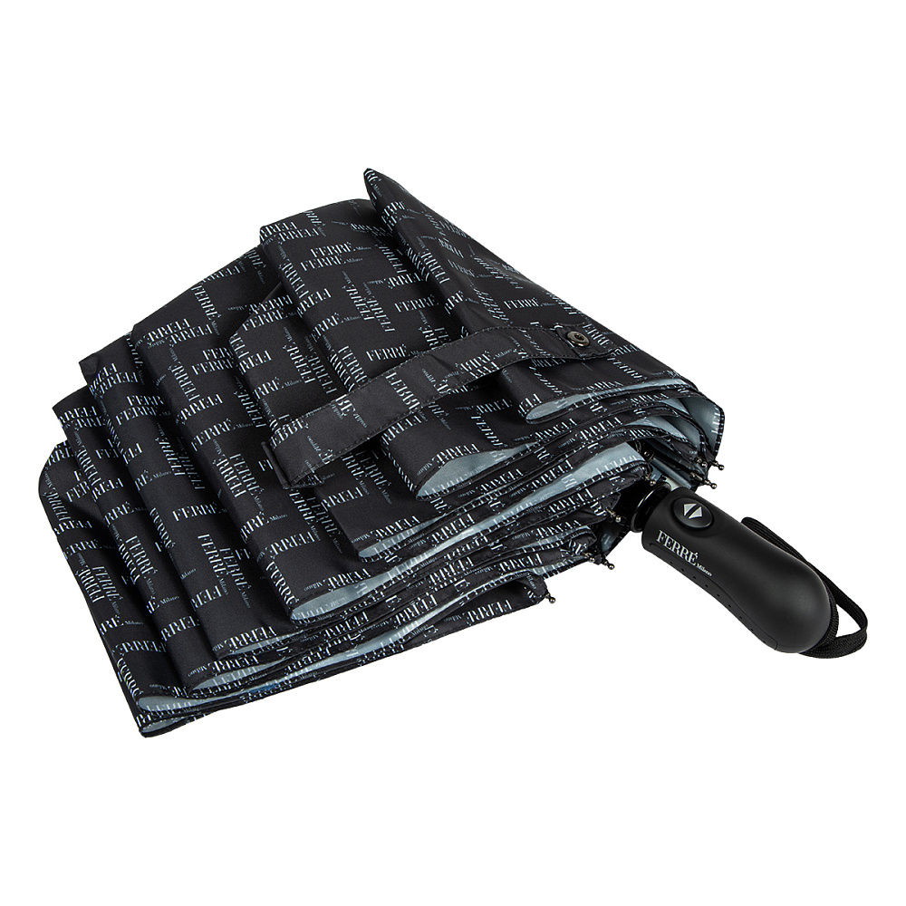 Ferre Milano Зонт складной Ferre 6036-OC Logo Black  product-4041 Арт.: product-4041