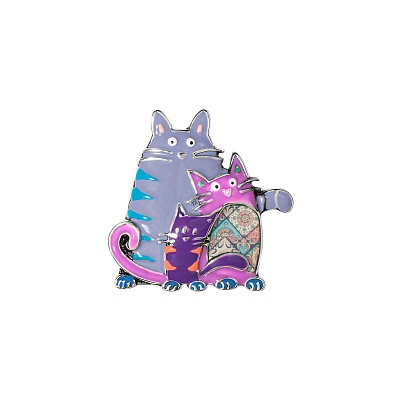 Брошь Котики XZ2051.11 V/S 