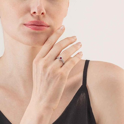 Кольцо Red-Silver 18 мм  Coeur de Lion  0228/40-0317 56 