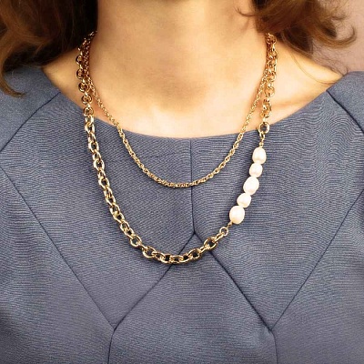 Колье Bella Pearle Сarabiner  Fiore Luna  BL1010/MP G 