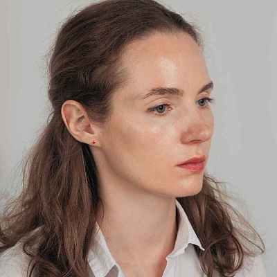 Пусеты Cubic zirconia Orange  Fiora Luna  SWE0128 O G 