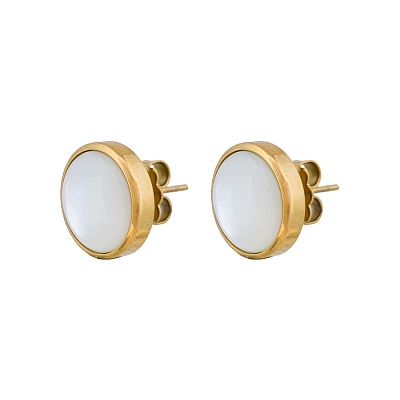 Пусеты Сфера SHELL WHITE AE02913-2 BW/G 