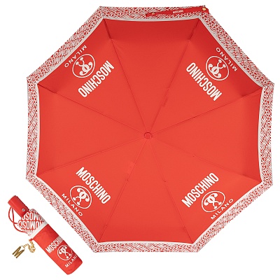 Зонт складной Moschino 8872-OCC Logo Red product-3149 