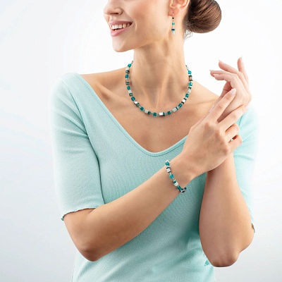 Колье Dark Green-Silver  Coeur de Lion  4010/10-0548 