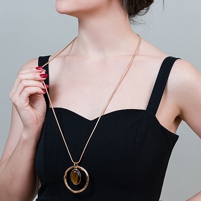 Колье TIGER EYE  Fiore Luna  LN5129 BR/RG 