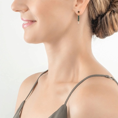 Пусеты Dark Green  Coeur de Lion  2033/21-0521 