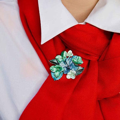 Брошь Фиалки  Shadore  XZ1498.16 G/G 