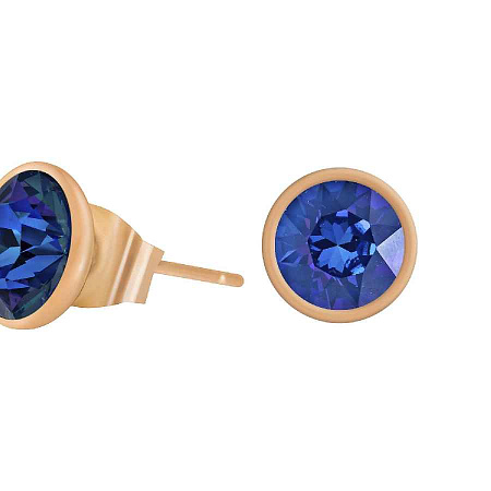 Fiore Luna Пусеты Crystal Royal Blue Fiore Luna SWE298 CRB RG Арт.: SWE298 CRB RG