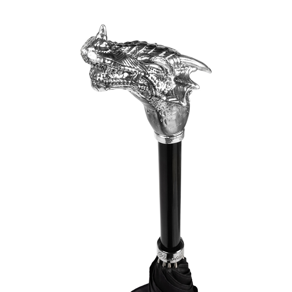Pasotti Зонт-трость Drago Silver Oxford Black Арт.: product-3096