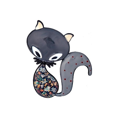 Брошь Лиса  Shadore  XZ0331.3 BW/BW 