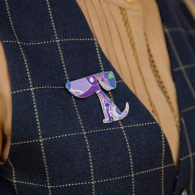 Брошь Собака  Shadore  XZ2291.11 V/S 