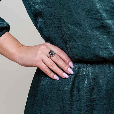 Кольцо Куб SHELL  Fiore Luna  KR02914-1/9 BW/S 