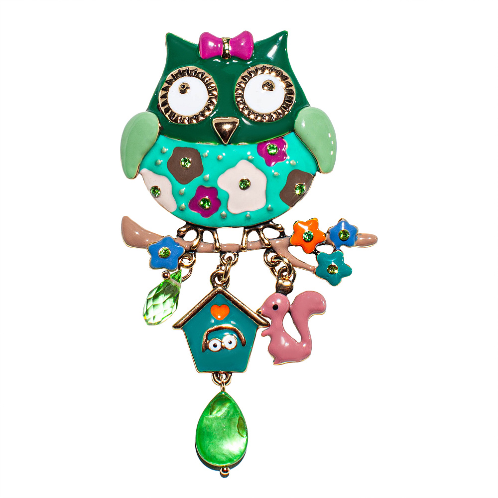 Shadore Брошь Сова с домиком Арт.: XZ5500.16 G/G