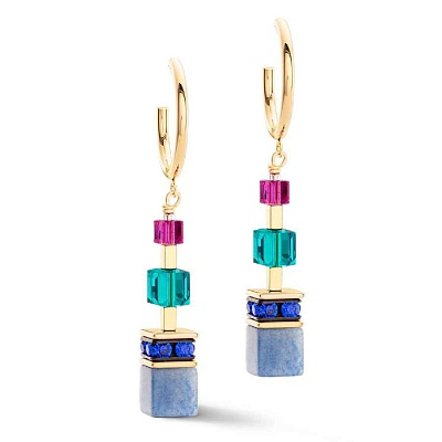 *Пусеты Multicolour Gemstone  Coeur de Lion  *3039/21-1561 