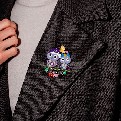 Брошь Совы  Shadore  XZ0531.11 V/S 