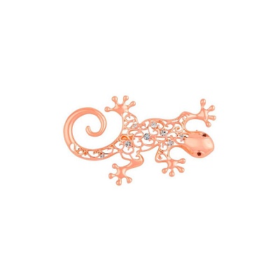 Брошь Ящерка  Shadore  FAN-06504 BW/RG 