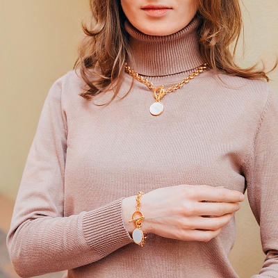 Браслет Bella White Shell  Fiore Luna  CL6010 G 