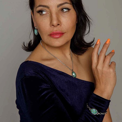 Колье TIVOLA UNICA big (S/P) Silky sage delite 3cm  Qudo  420689 